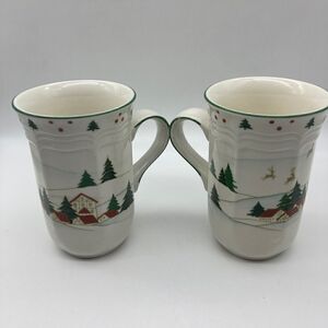 Micasa French Countryside Wonderland Cappuccino Mugs Lot of 2 F 9008 Like New